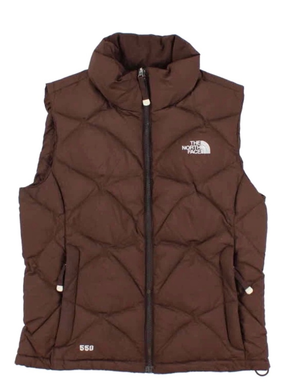 North Face Women's Aconcagua 550 Down Vest Chocolate Brown Diamond Quilt XS